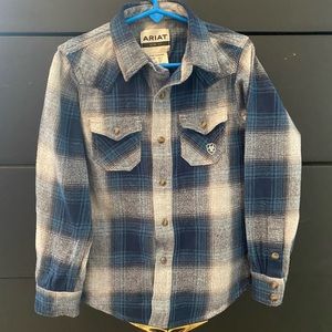 Ariat Retro Fit Boys Snap Front Flannel Shirt Size XS(7)
